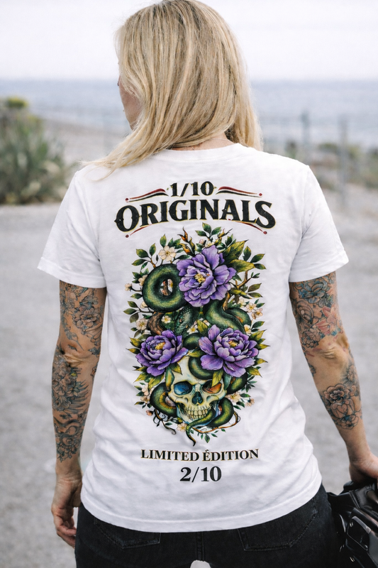 T-Shirt Serpent et Fleur